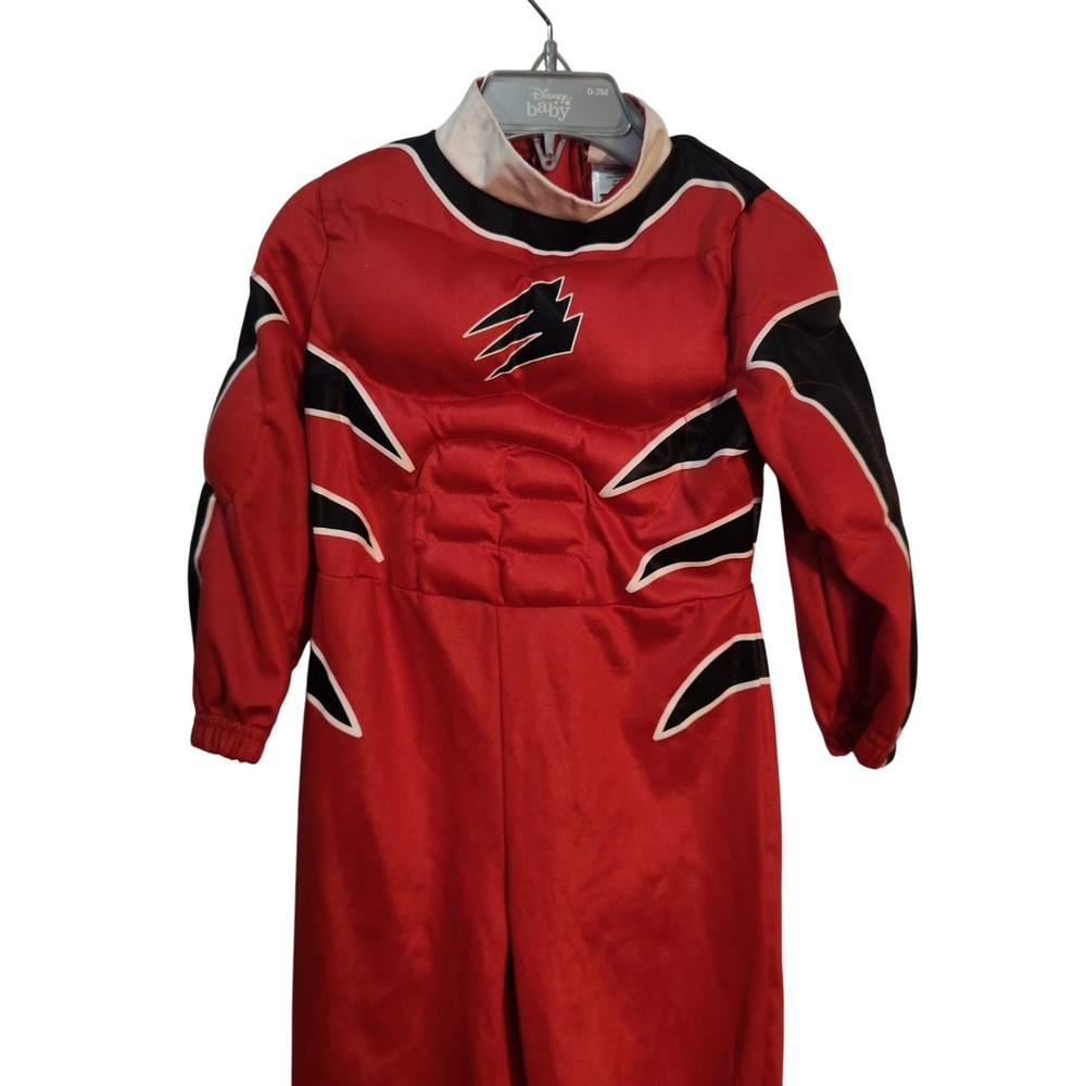 Disney Power Rangers Jungle Fury Red Ranger Costume Jumpsuit XXS 2/3‎ Toddler